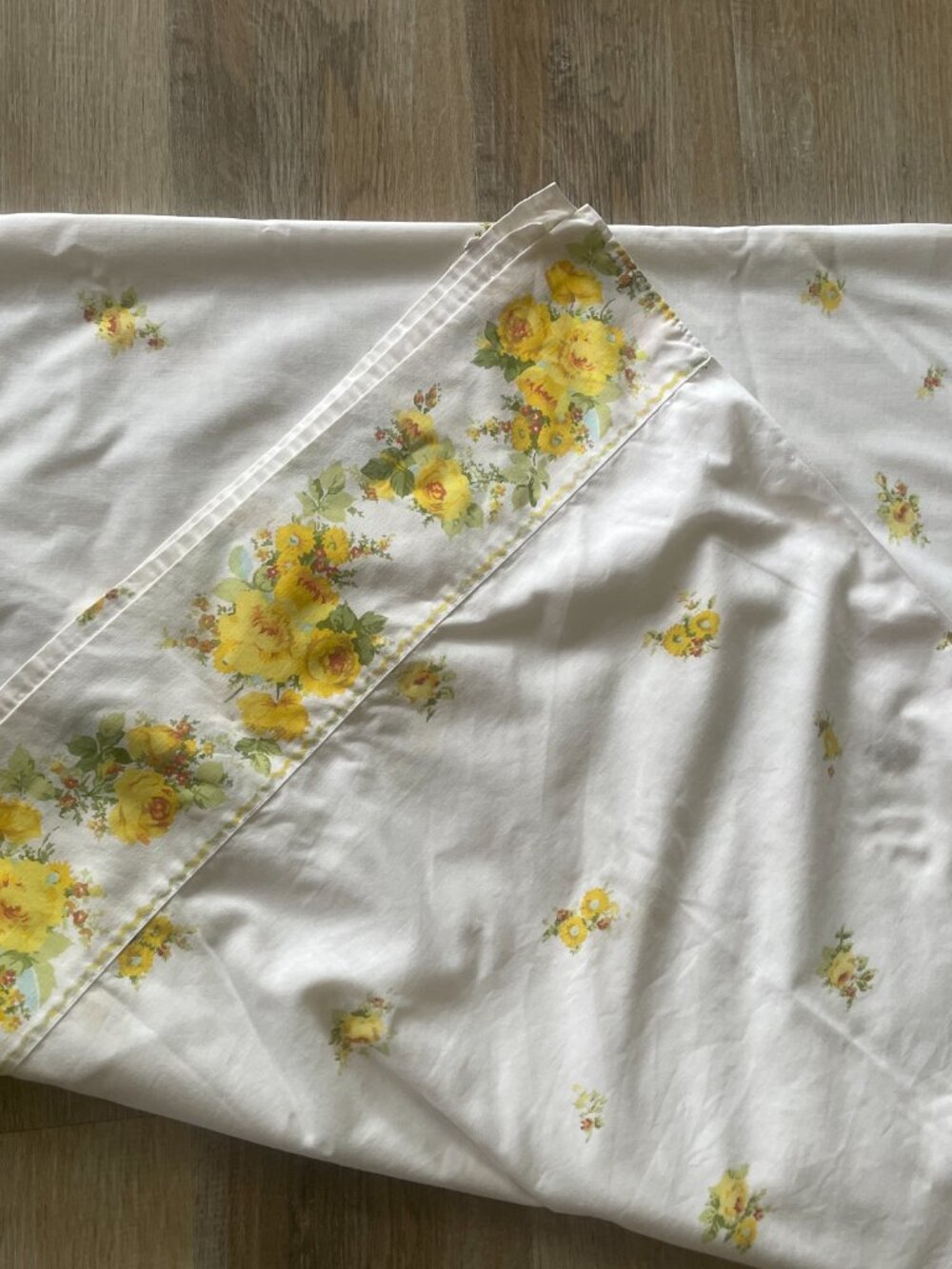 Vintage Sears Floral Bed Sheet and Pillow Case